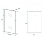 Inloopdouche Olivia 90x200cm Helder Glas Mat Zwart Raamwerk - Afbeelding 2