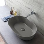Mees design waskom ovaal mat grijs