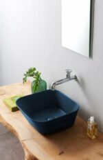 Mees design waskom vierkant mat blauw