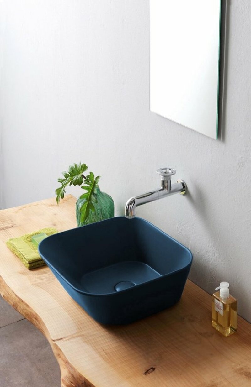 by-goof-mees-design-waskom-vierkant-mat-blauw Mees design waskom vierkant mat blauw - Afbeelding 1
