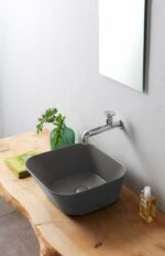 Mees design waskom vierkant mat grijs