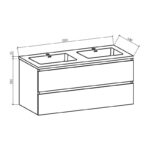 Onderkast badkamermeubel Tieme mat grijs 120x50x48cm - Afbeelding 3