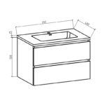 Onderkast badkamermeubel Tieme mat zwart 60x50x48cm - Afbeelding 3