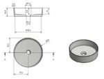 Solid surface waskom Tess grijs EXT - Afbeelding 3