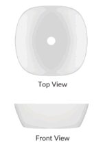 Waskom Aiko Solid Surface White Matt 37x37x11cm - Afbeelding 2